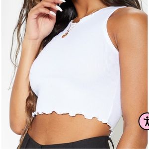 White cropped tank top